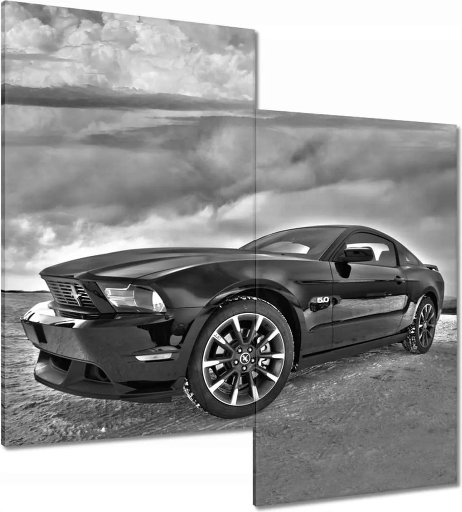 Vászonkép 60x60 Ford Mustang a hóban Autó Klasszikus Made in Usa