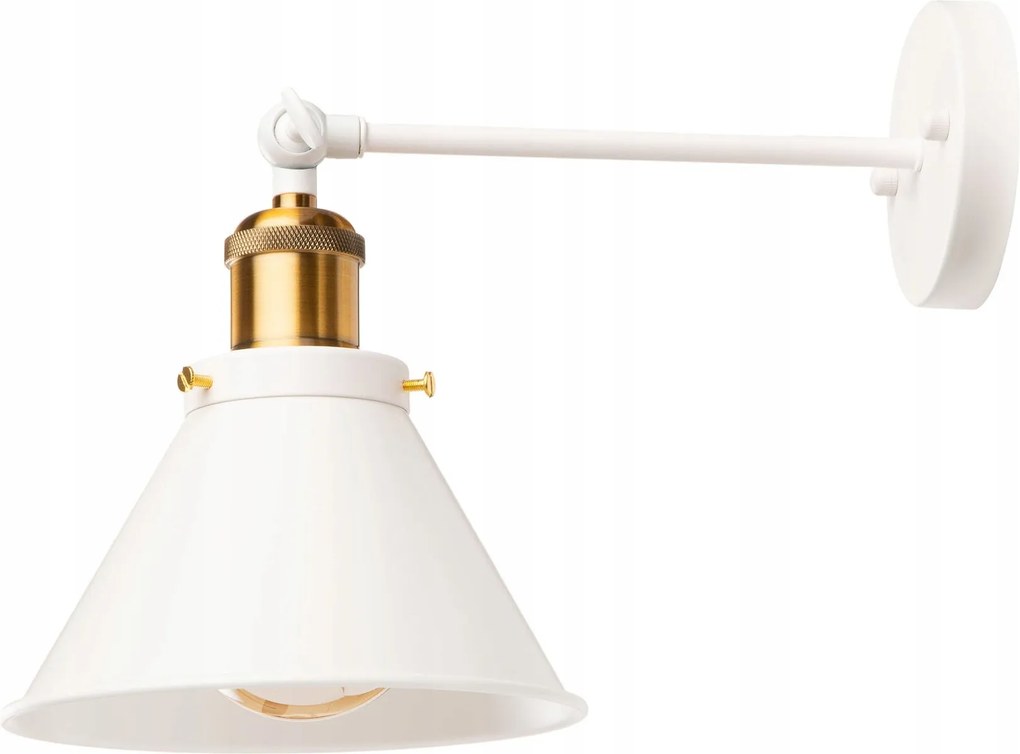 Fali lámpa állítható fehér fém lámpabúra kúp