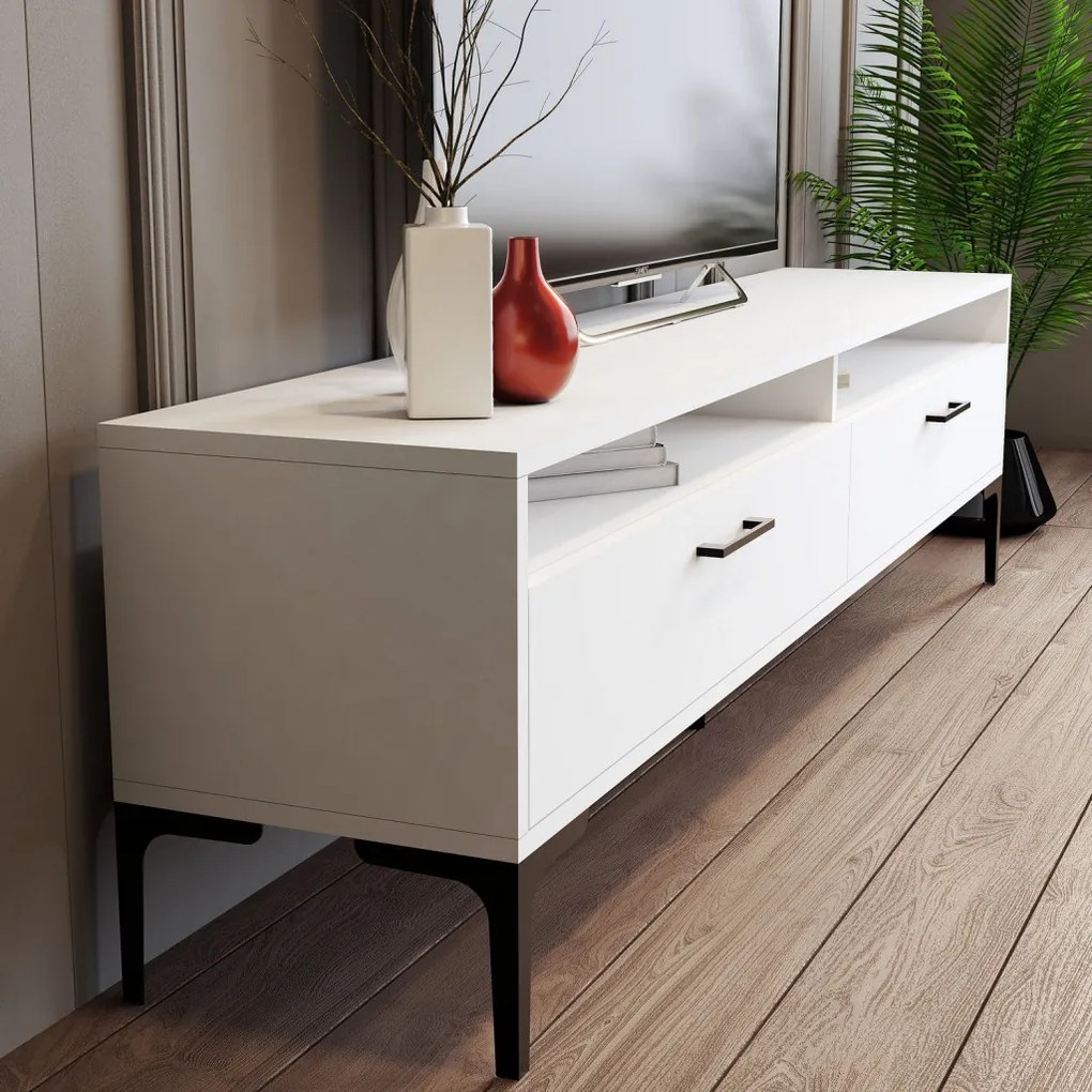 Istanbul TV-állvány, fehér, 180 cm – TR845HCT3102