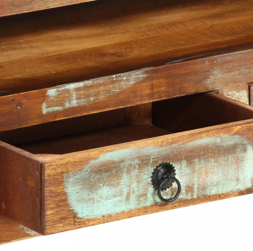 többszínű tömör újrahasznosított fa TV-szekrény 110x30x40 cm