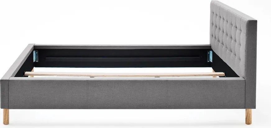 Világosszürke kárpitozott egyszemélyes ágy ágyrács nélkül 120x200 cm Malin – Meise Möbel