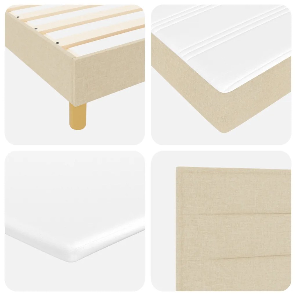 Boxspring Ágy Matraccal - Krém, 140x190 cm, Szövet