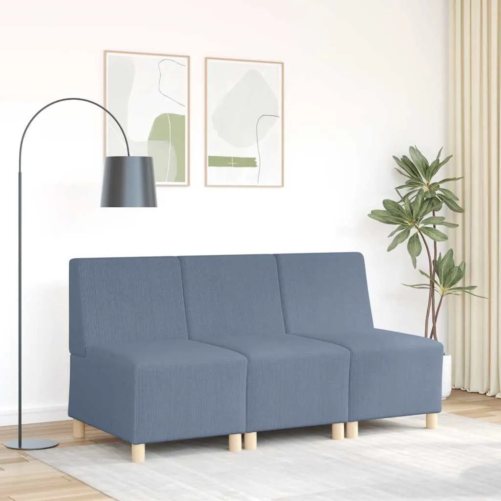 kék kordbársony szövet kanapészék 55 cm