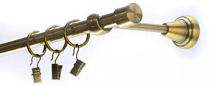 Egysoros fém karnis szett antik arany rilló