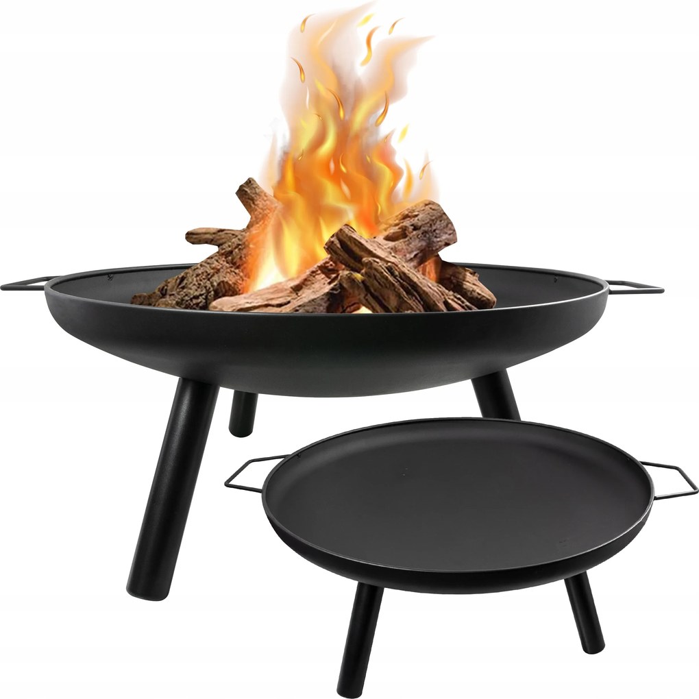 Kerti Tűzrakóhely 58 Cm-es Grillsütőhöz Acél Bogrács Nagy Fekete