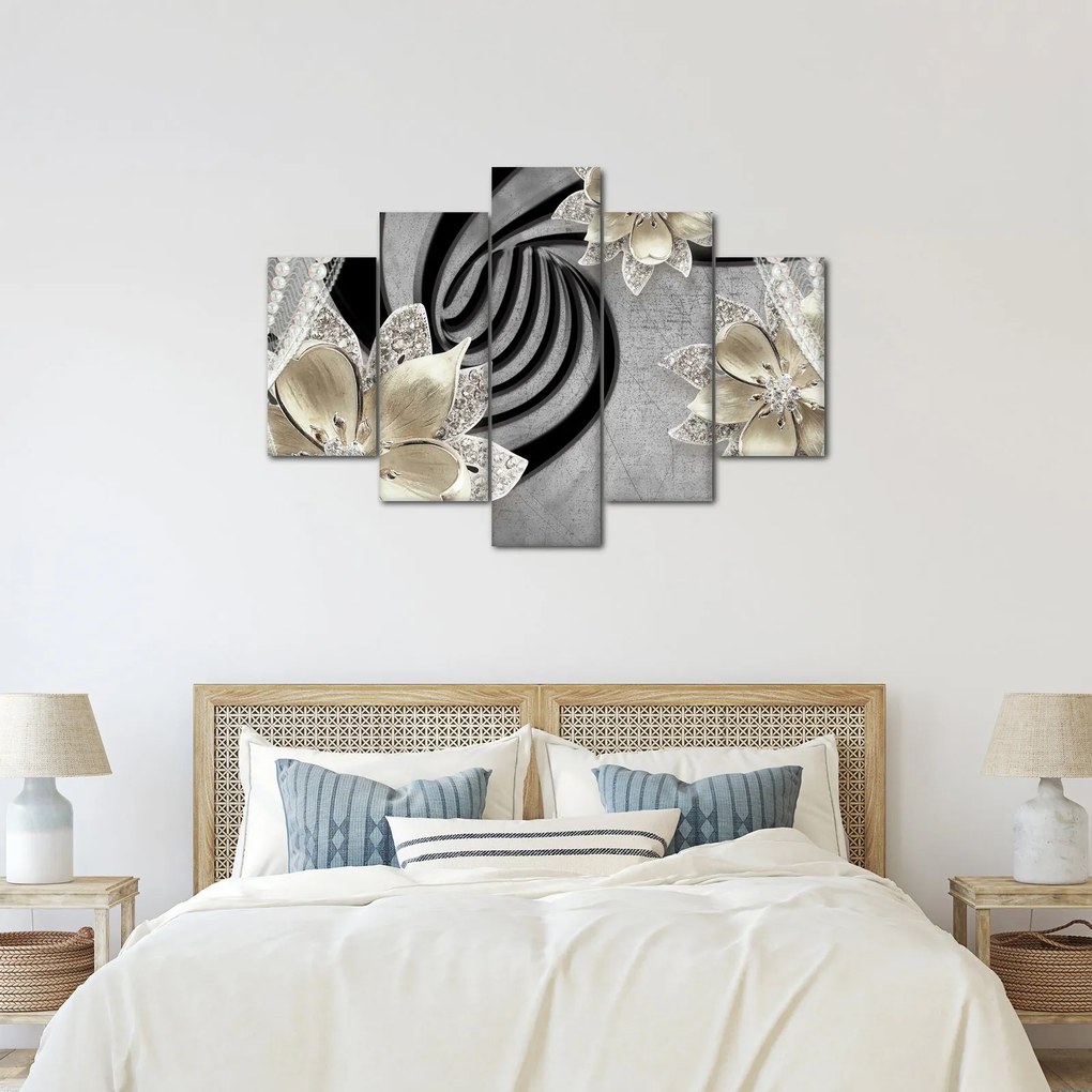 Kép - 3D arany virágok (150x105 cm)