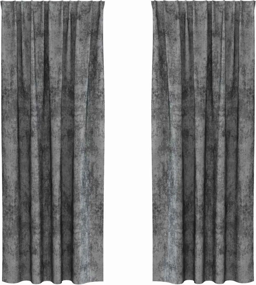 vidaXL Bársonyfüggönyök függönyökkel 2 pcs Szürke 225 x 140 cm Bársony