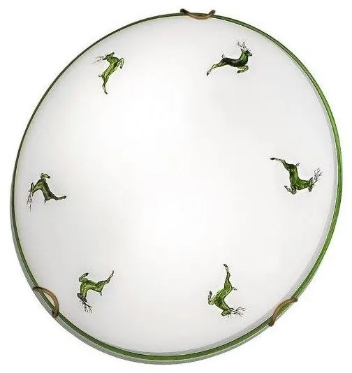 Kolarz 731.11.4.100-Mennyezeti lámpa NONNA 1xE27/60W/230V pr.30 cm szarvas zöld