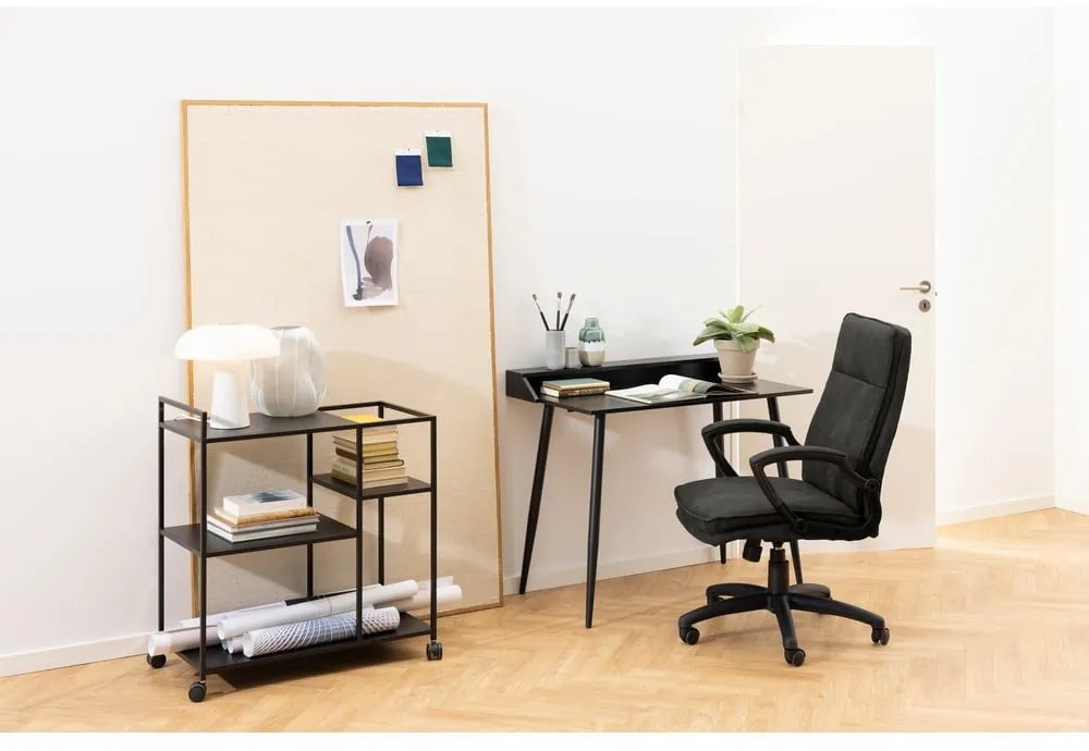 Newcastle fekete zsúrkocsi, 40 x 78 cm - Actona