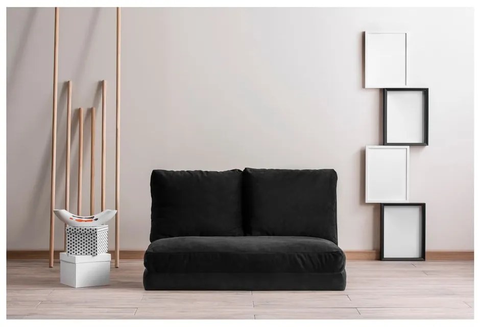 Fekete kinyitható kanapé 120 cm Taida – Balcab Home