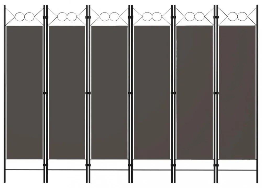 antracitszürke 6 paneles paraván 240 x 180 cm