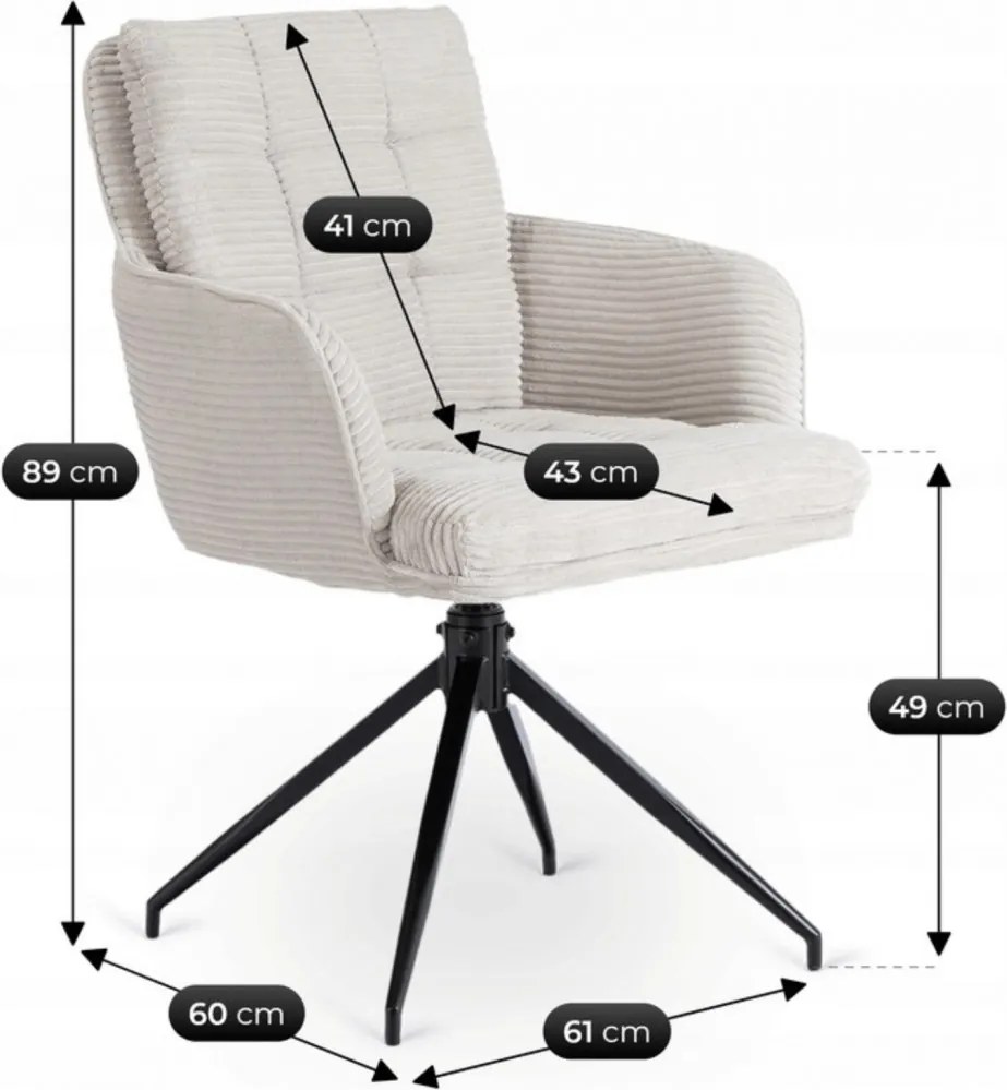 KRZESŁO Obrotowe AKITA Szare