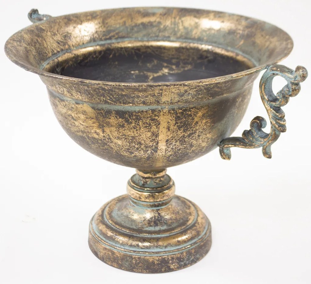 Derby design Váza Fém Arany Fekete 27,5x41x32cm