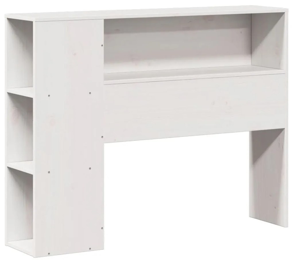 fehér tömör fa könyvespolcos ágy matrac nélkül 75 x 190 cm