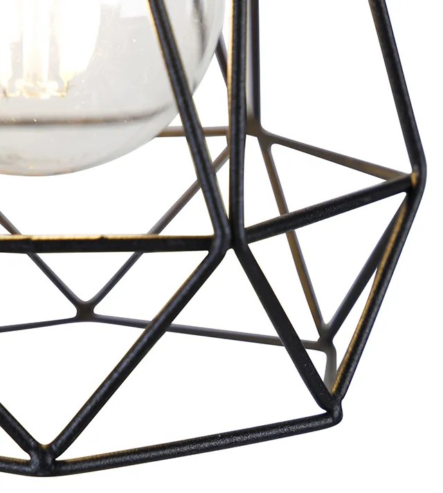 Rusztikus fali lámpa fekete fával - Dami Frame