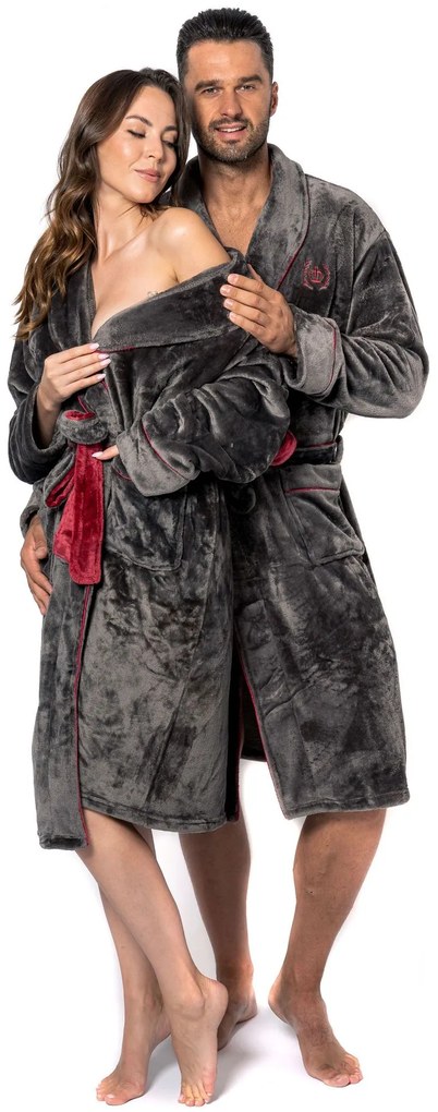 Fürdőköpeny Roger Women Grey Red XL