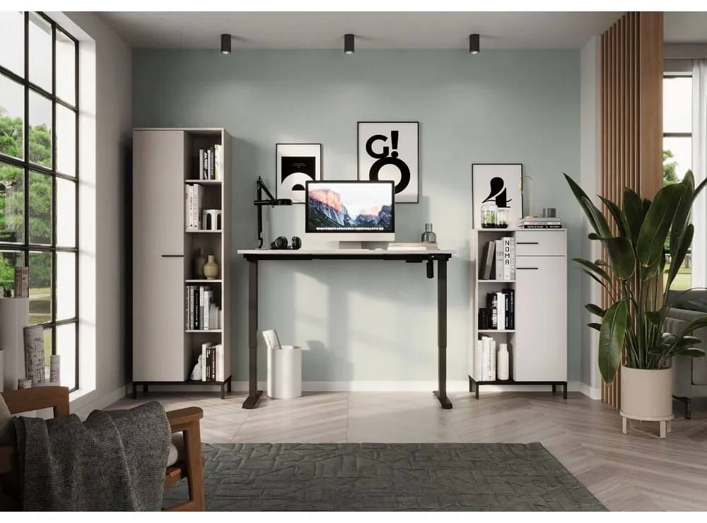 Krémszínű könyvespolc 64x120x34 cm Rovigo – Germania