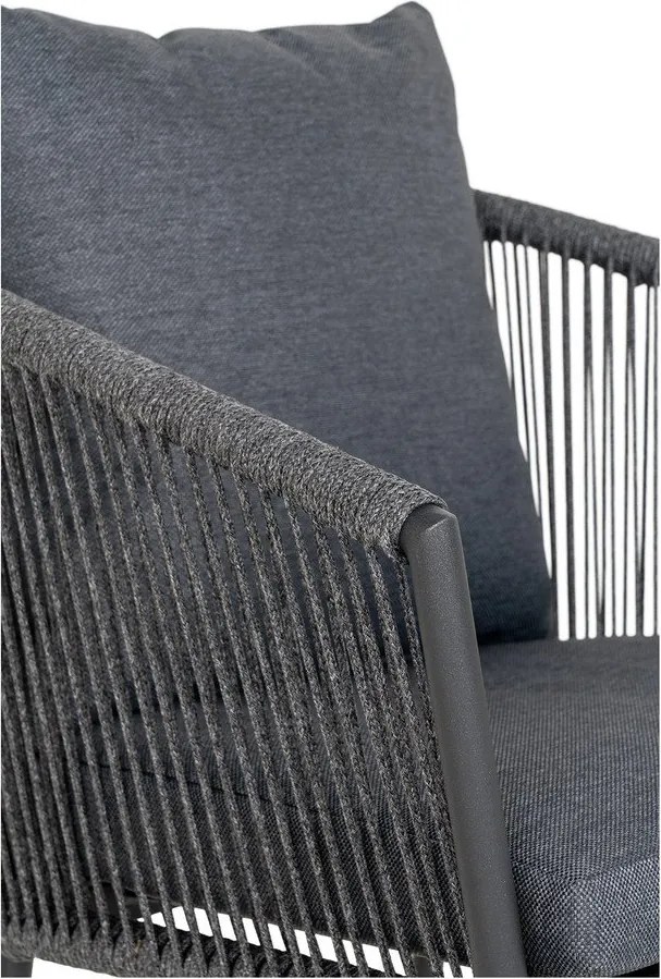 Sötétszürke fém-párnázott kerti szék Salerno – House Nordic