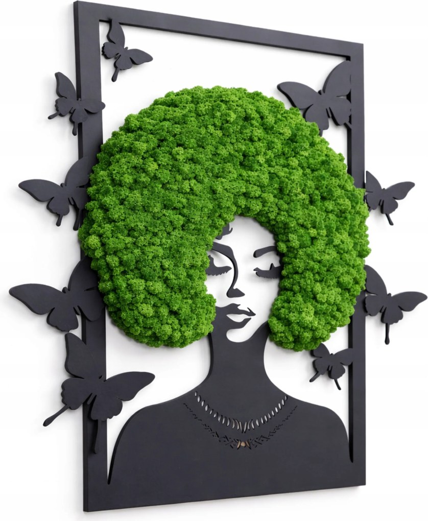 Vászonkép mohával 60 cm 3D fali dekoráció nő mohával