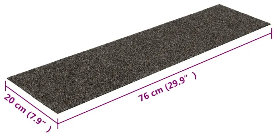 30 db antracitszürke lépcsőszőnyeg öntapadós téglalap alakú