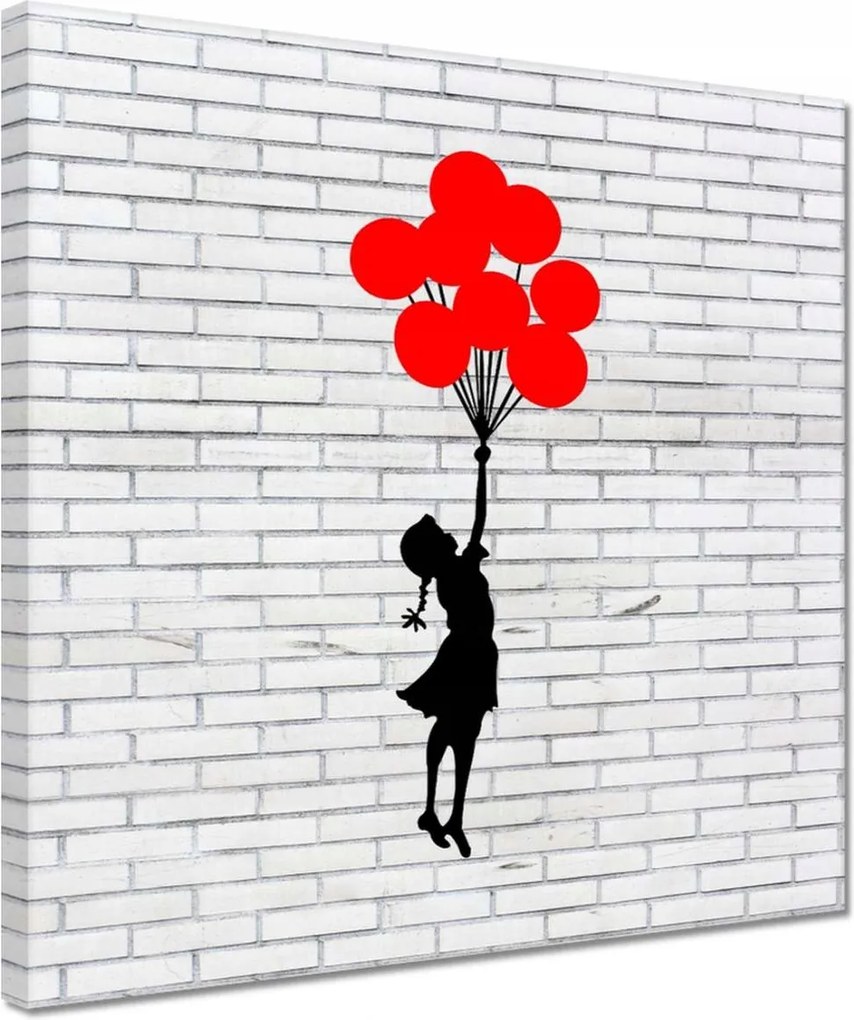 Vászonkép 30x30 Lány lufikkal