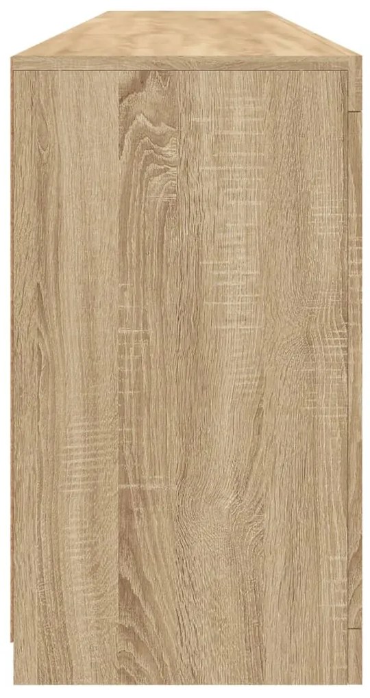 sonoma tölgy színű tálalószekrény LED-ekkel 202x37x67 cm