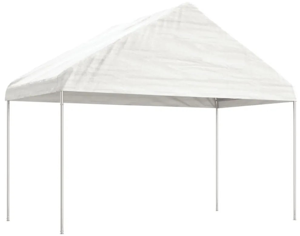 fehér polietilén pavilon tetővel 17,84 x 4,08 x 3,22 m
