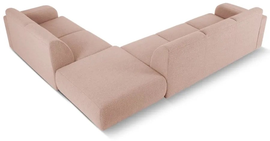 Rózsaszín buklé sarokkanapé (jobb oldali) Molino – Micadoni Home