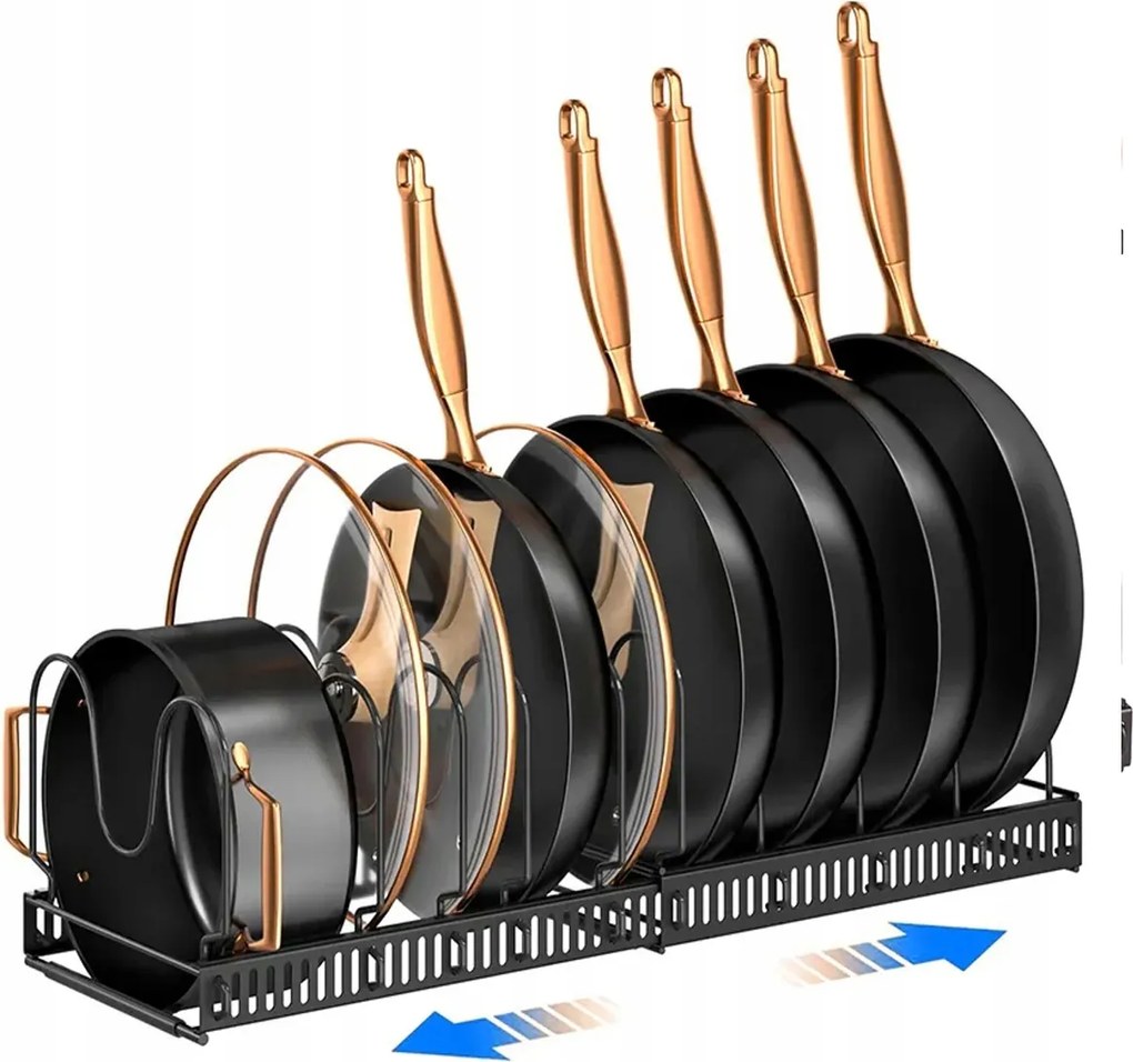 Kihúzható polc állvány acél állvány Serpenyő Fedél Tányérok acél