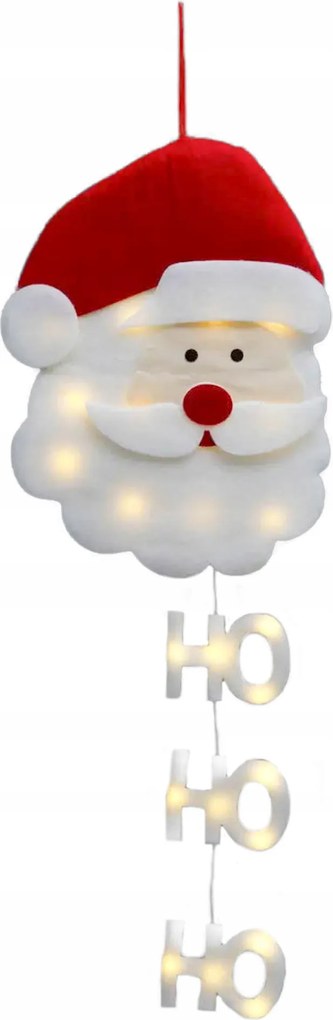 Karácsonyi Függő Dekoráció Világító Mikulás 24 Led 39x3,1x50 CM Elemes