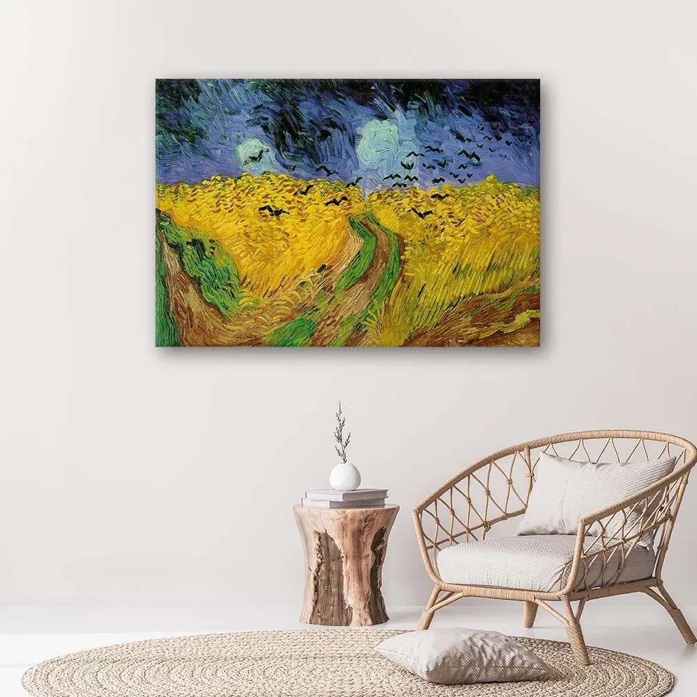Gario Vászonkép Búzamezo hollókkal - Vincent van Gogh reprodukció Méret: 100 x 70 cm