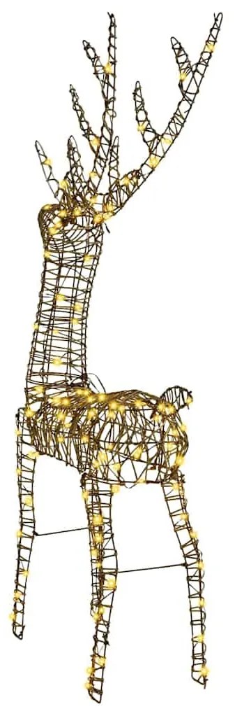 3D rénszarvas 140 LED-del Meleg fehér 128 cm Rattan