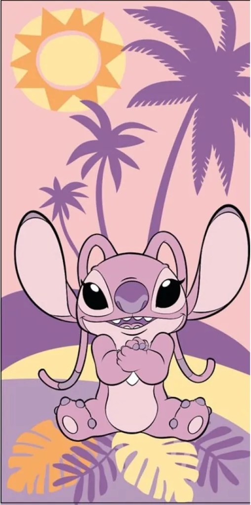 Disney Lilo és Stitch, A csillagkutya Angel Paradise fürdőlepedő, strand törölköző 70x140cm (Fast Dry)