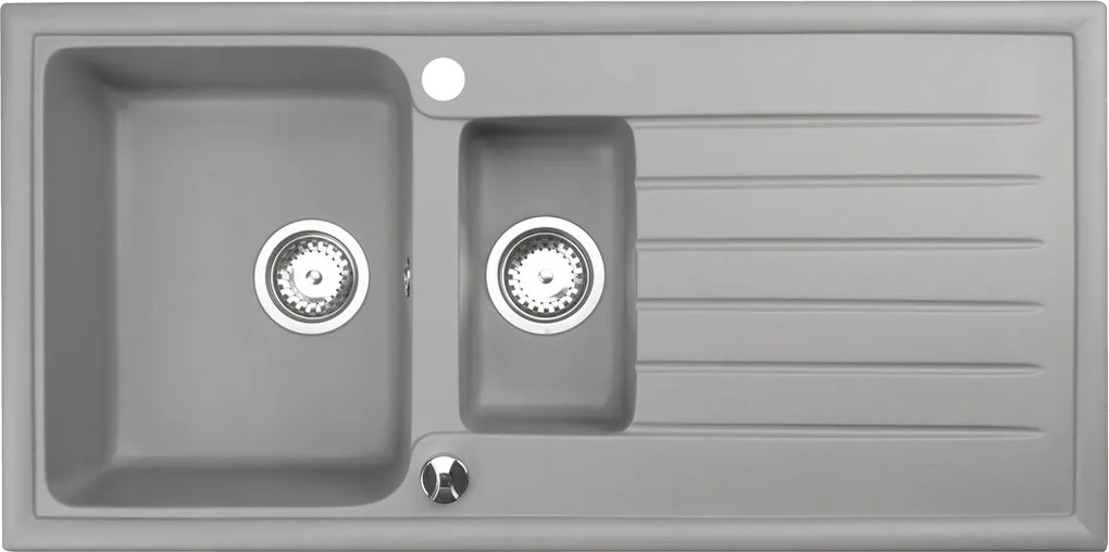 Gránit mosogató konyhai mosogató Napoli 15 másfélmedencés, csepegtetővel