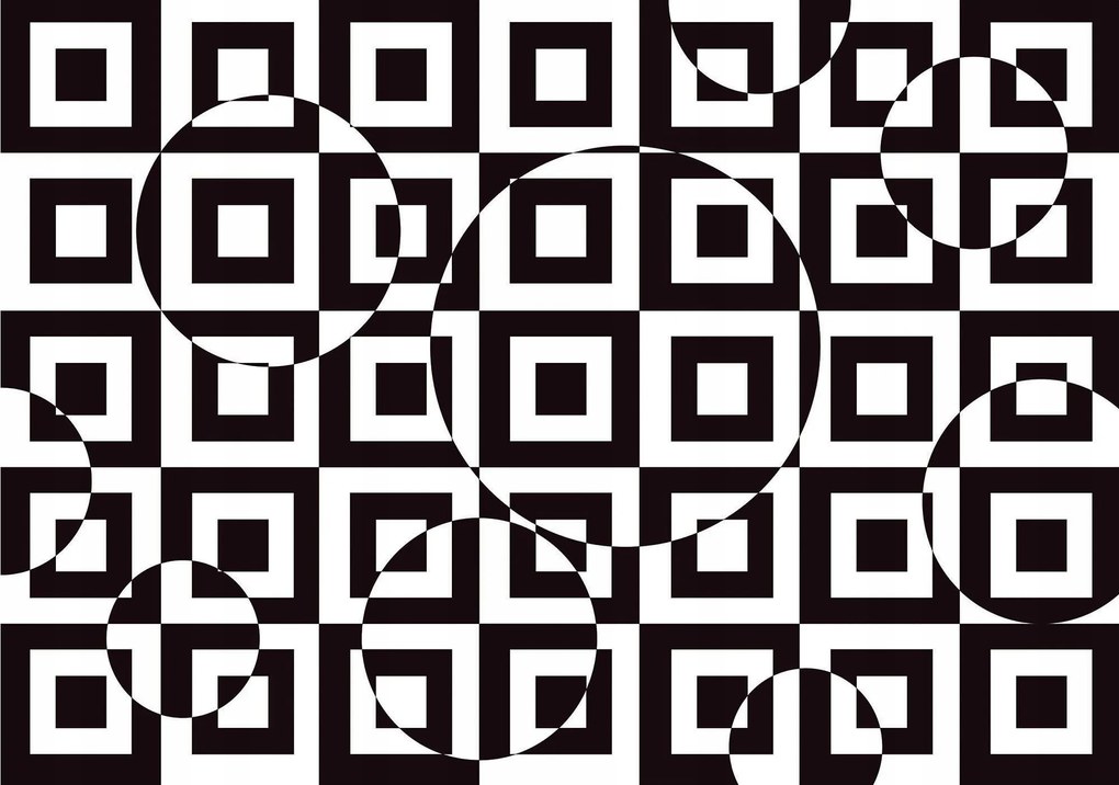 Fotótapéta Geometrikus absztrakt op-art négyzetek kör 368x254 +ragasztó