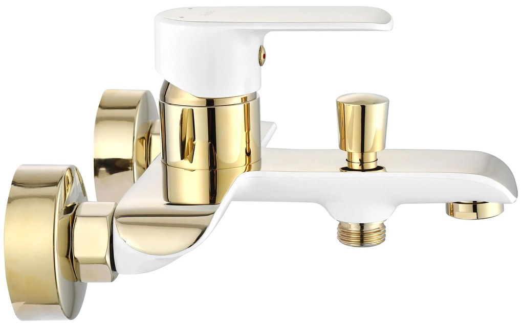 REA Bloom White gold kádtöltő csaptelep zuhanyszettel