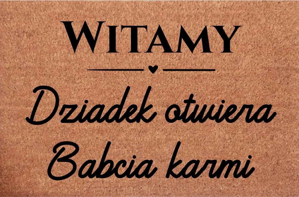 Lábtörlő az ajtóhoz Üdvözöljük Nagypapa kinyitja a nagymama etetését Ajándék