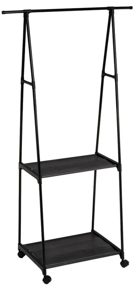 Fekete fém gurulós ruhatartó állvány 84x43x156 cm – Casa Selección