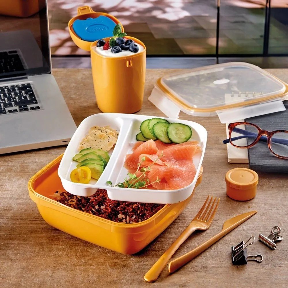 Osztott uzsonnás doboz evőeszközzel Fresh – Snips
