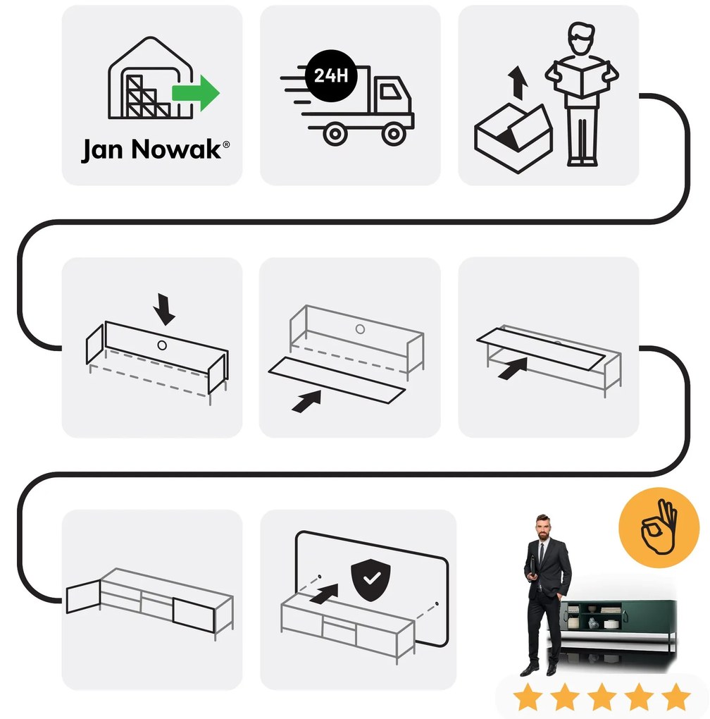 XL ROSARIA TV SZEKRÉNY – PALACKZÖLD (1700 x 400 x 500)