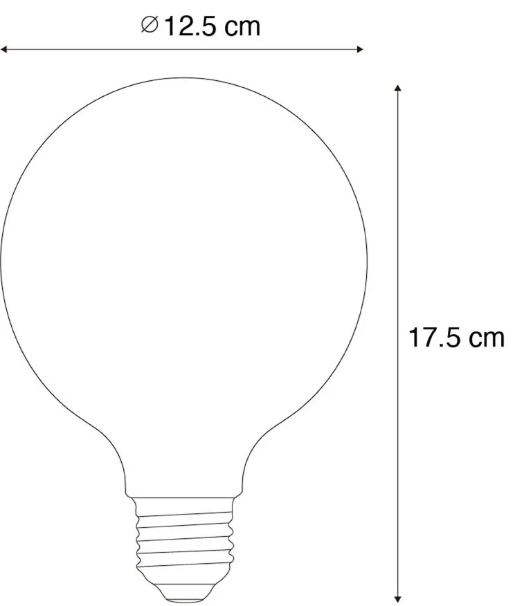 5 db E27 Dimmelhető LED Spirál Filament G125 5W 450lm 2200K