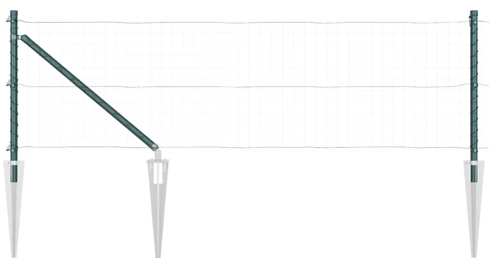 Kerítésoszlopok Cölöppel 7 db Ø32 mm 60 cm Horganyzott Acél