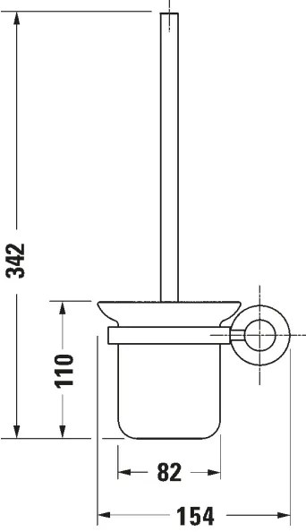 Duravit 99274600 - Fali WC-kefe D-CODE matt fekete