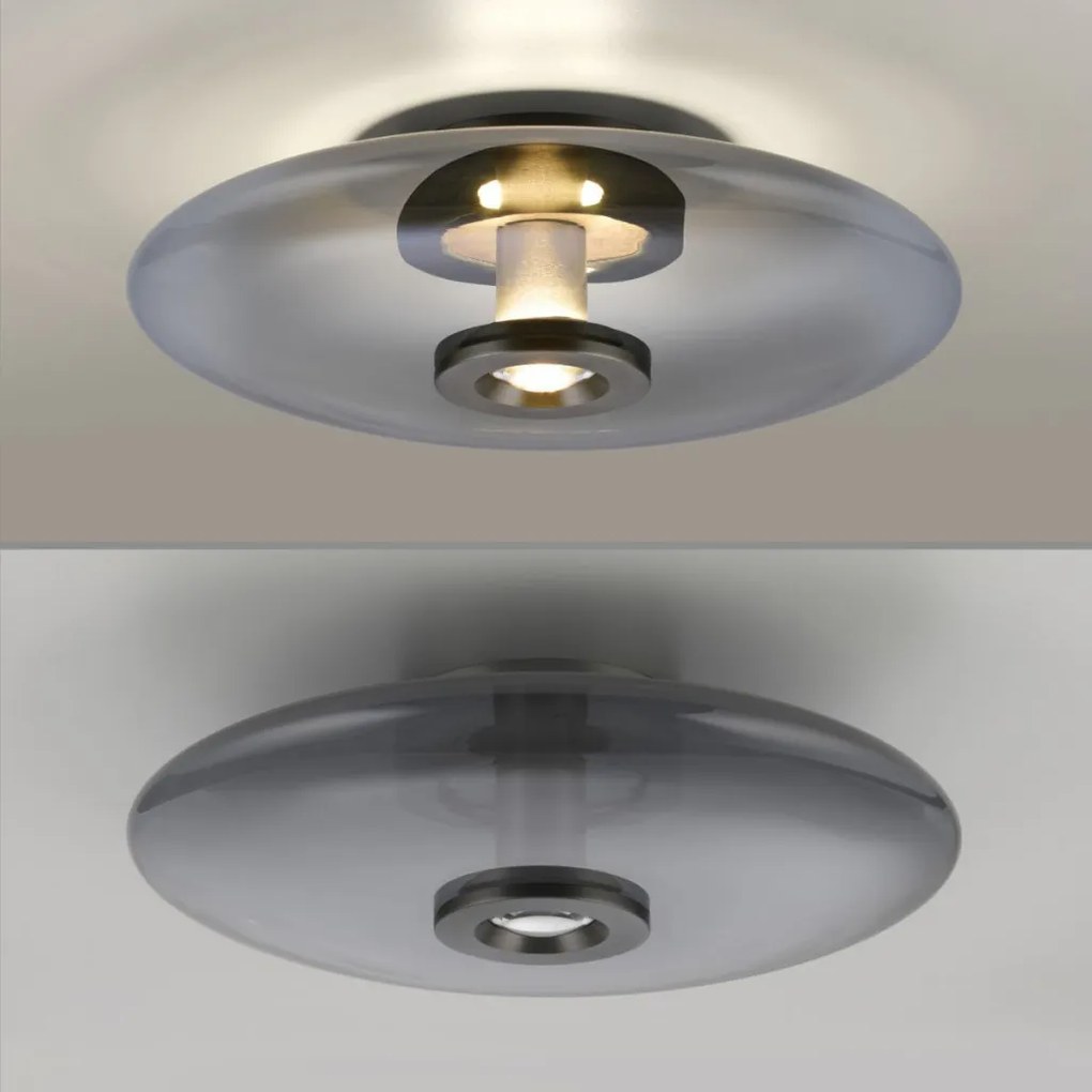 ZUMA LINE 6083-15 PURE VITRUM Kerek Mennyezeti Lámpa Szürke LED IP20