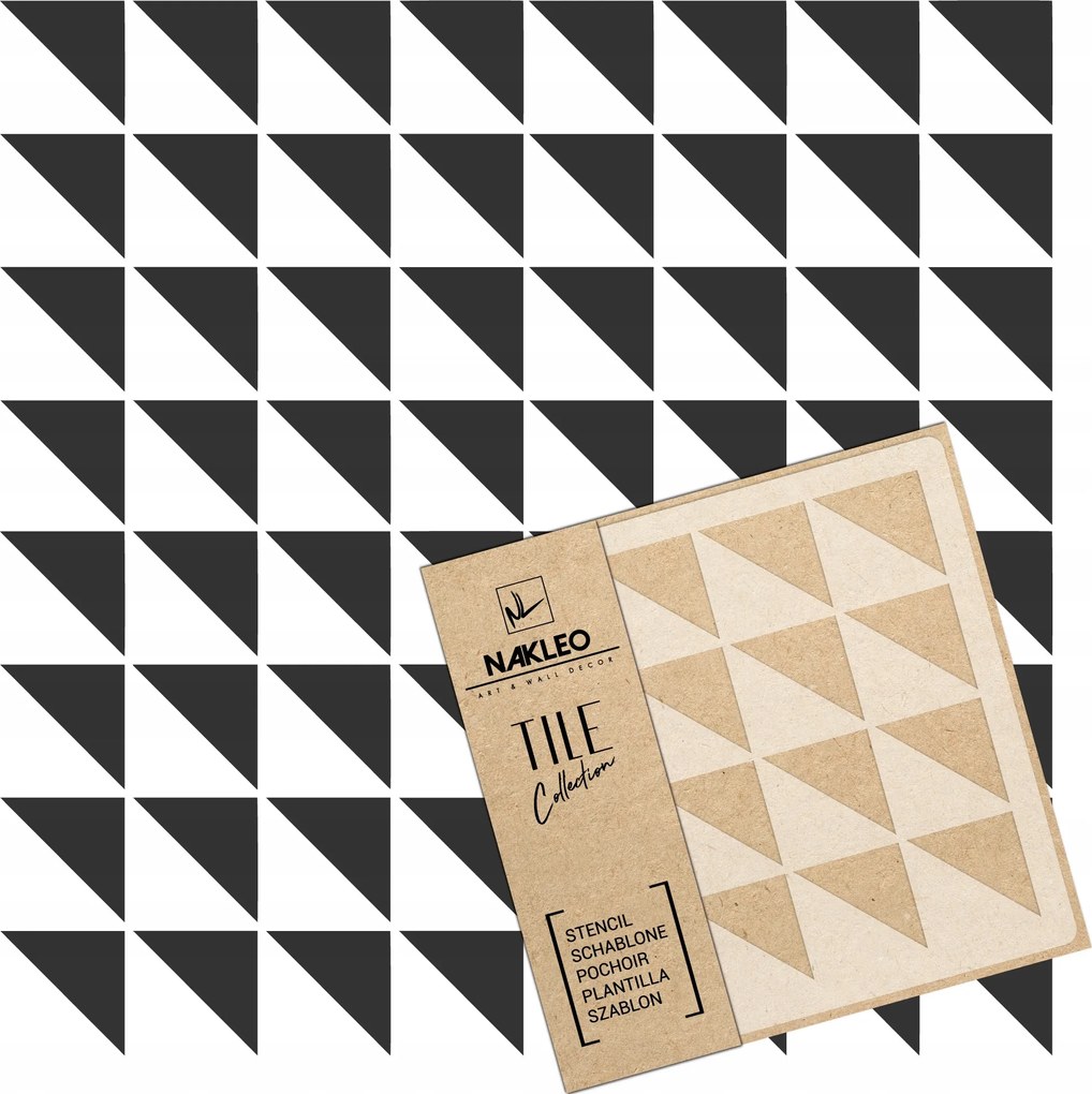 Festősablon Csempe Csempék Többször felhasználható 25x25cm Geometrikus minta Lavos