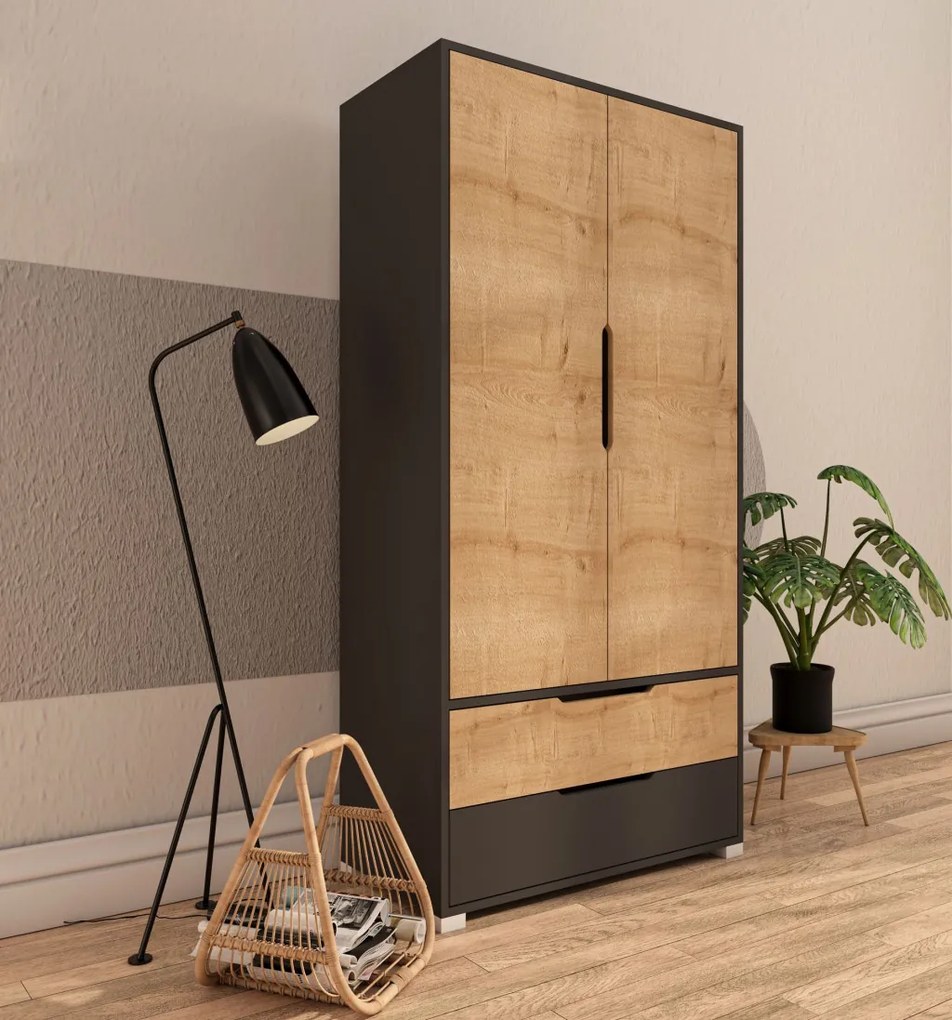 Flora 90 - Anthracite, Sapphire Oak