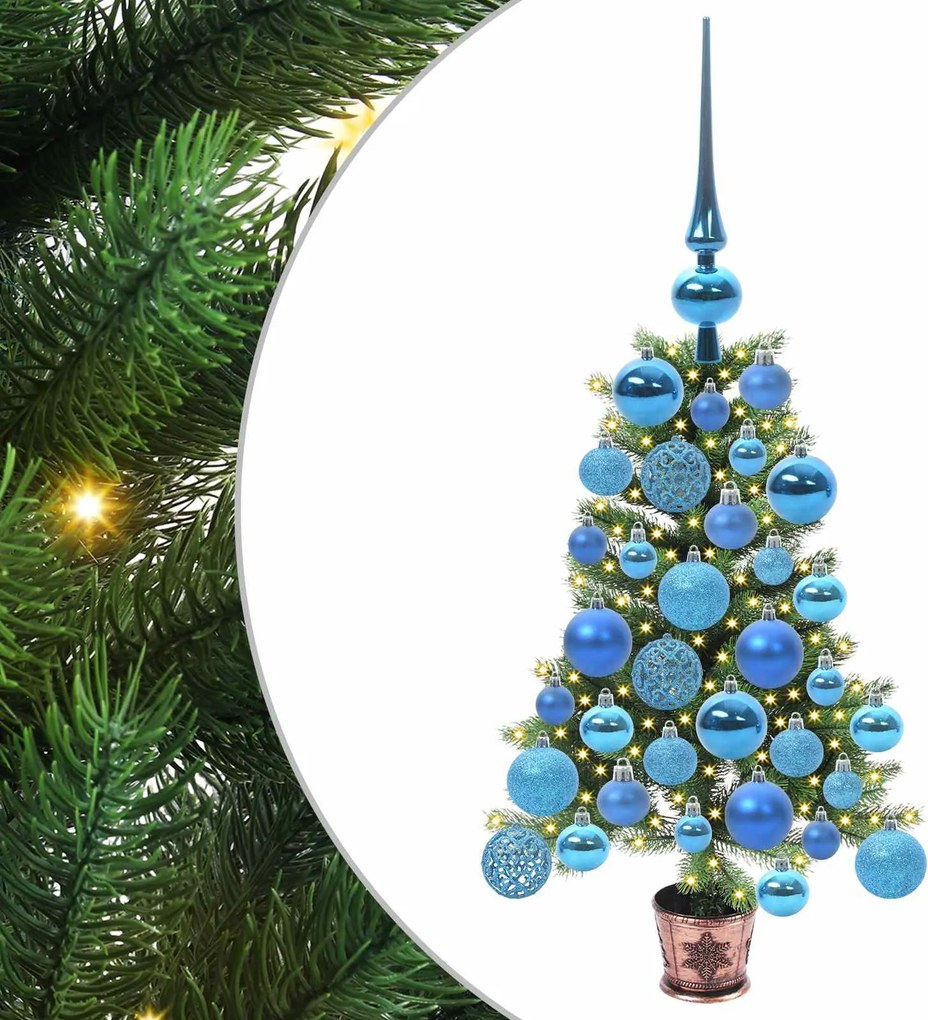 vidaXL Karácsonyfa 150 LED-del állvánnyal Zöld 65 cm PE