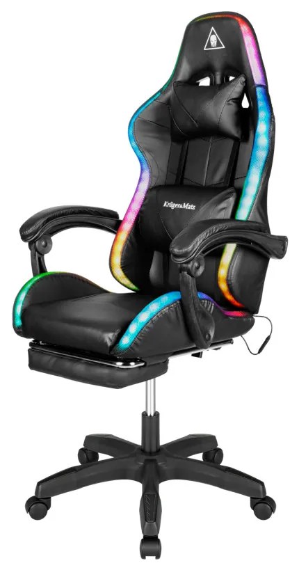 Warrior GX-150 fekete LED játékszék