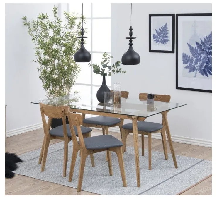 Szürke-natúr színű kárpitozott étkezőszék szett 2 db-os Taxi – Actona