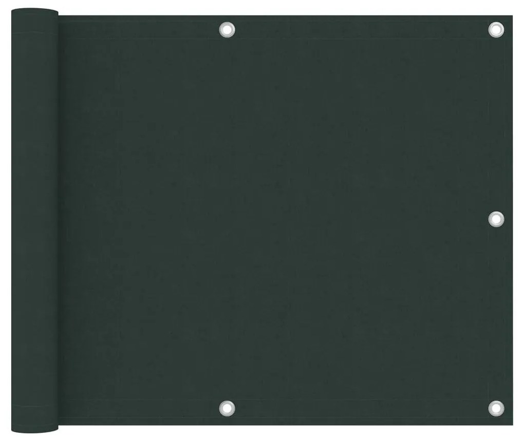 sötétzöld oxford-szövet erkélyparaván 75 x 300 cm